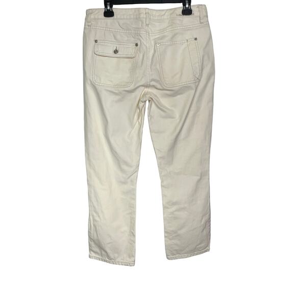 Current/Elliott Cream Utility Straight Leg Jeans Size 31 Off White Denim - Picture 2 of 8